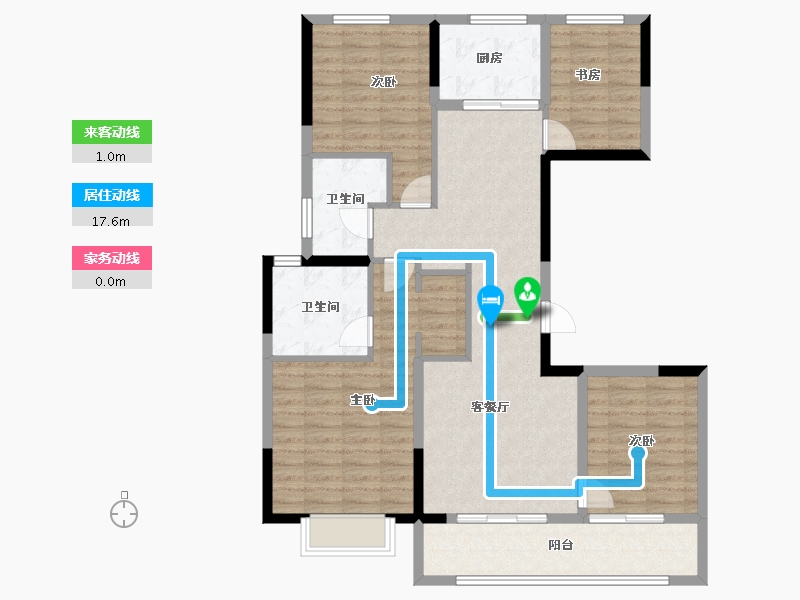 浙江省-宁波市-中交阳光城春风暴里-106.96-户型库-动静线