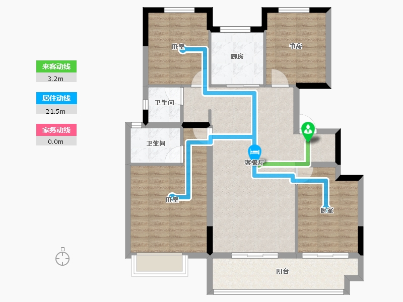 浙江省-宁波市-鸿程璟麟府-98.96-户型库-动静线