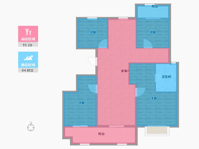 河北省-石家庄市-金地玺悦府-108.73-户型库-动静分区