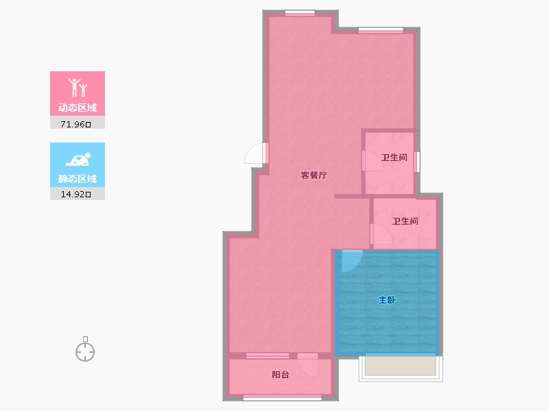 辽宁省-大连市-中海牧云山-79.00-户型库-动静分区