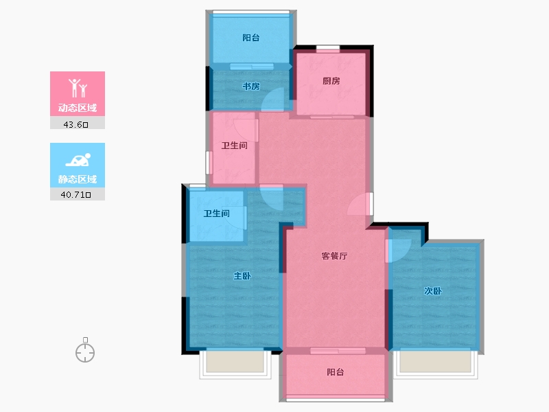 河南省-郑州市-东青·云锦熙悦-74.41-户型库-动静分区