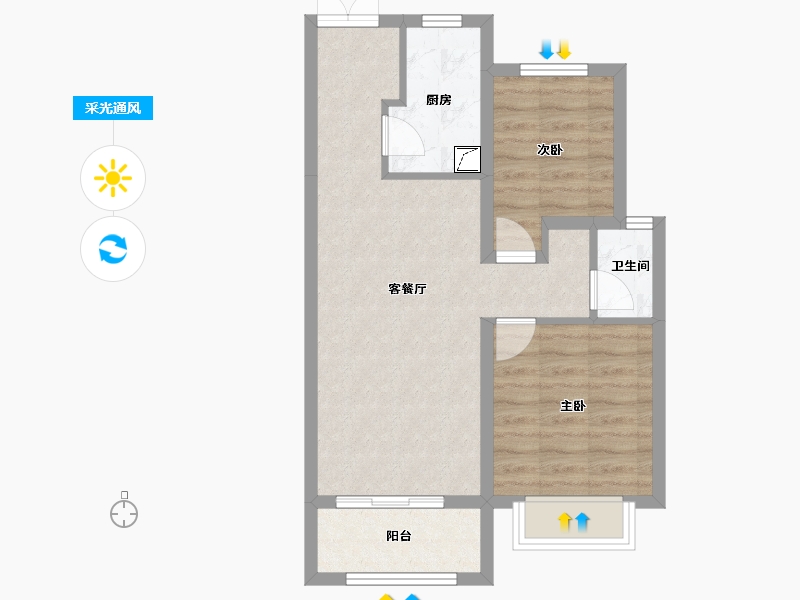 河北省-廊坊市-来康郡-70.00-户型库-采光通风