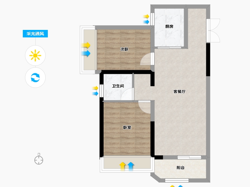 河南省-郑州市-睿达广场·幸福里-60.49-户型库-采光通风