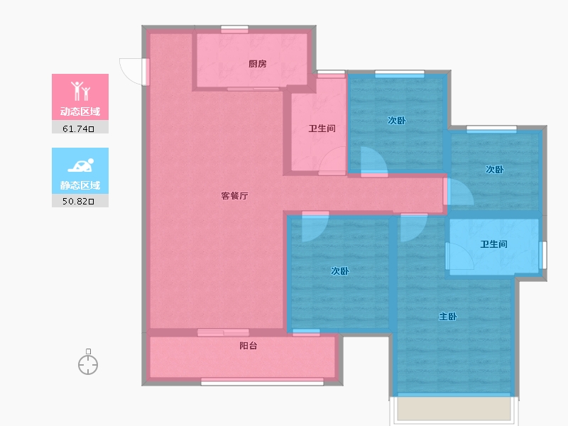 河南省-郑州市-龙湖·景粼玖序-100.00-户型库-动静分区