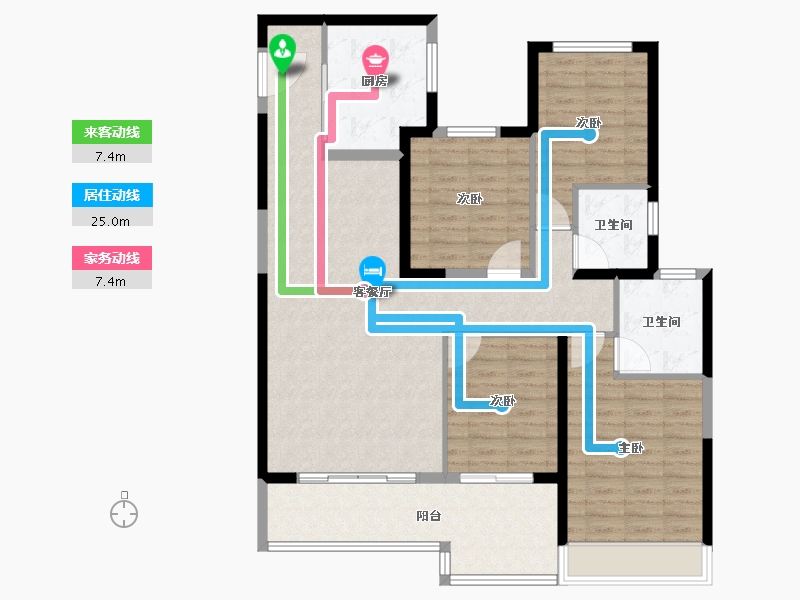 河南省-郑州市-康桥天樾九章-114.40-户型库-动静线