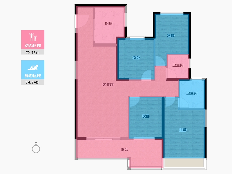 河南省-郑州市-康桥天樾九章-114.40-户型库-动静分区