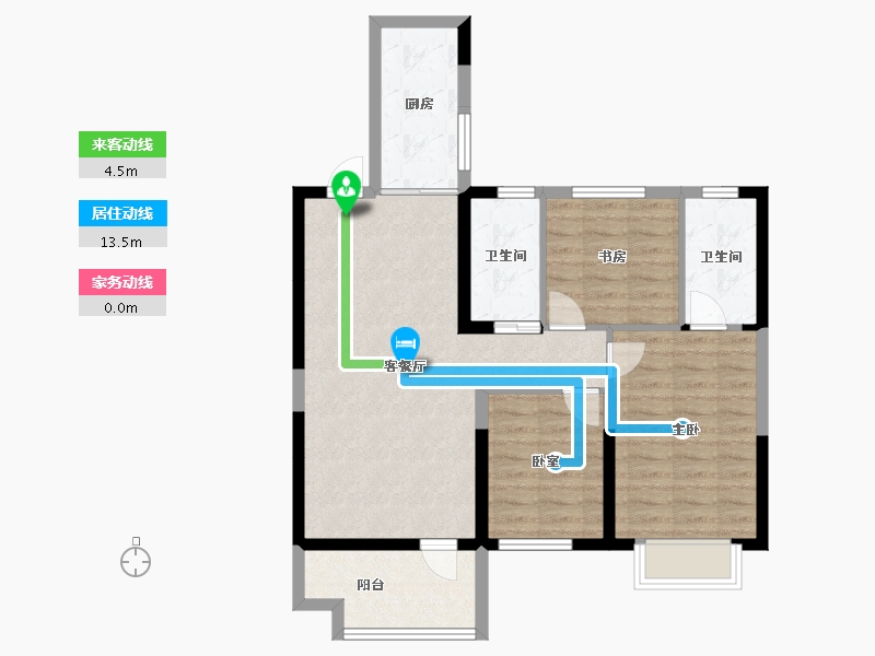 山东省-淄博市-金城荣基柳泉书院-80.93-户型库-动静线