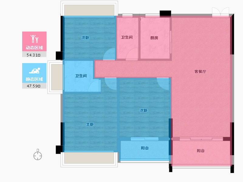 广东省-广州市-富城华庭-92.85-户型库-动静分区