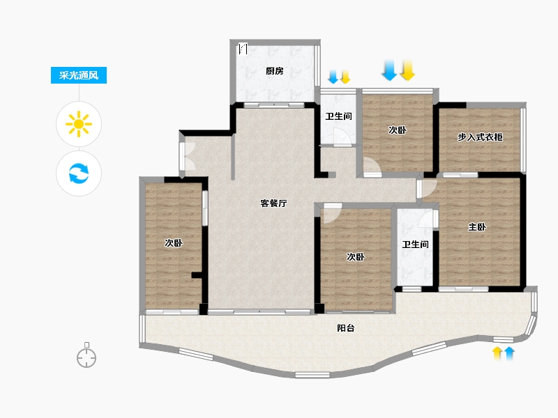 四川省-绵阳市-明月岛·阅江山-110.00-户型库-采光通风