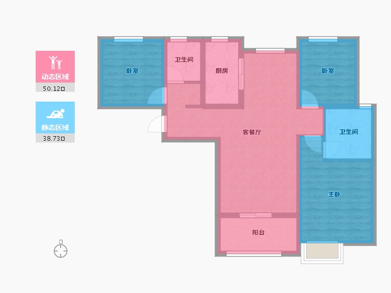 陕西省-西安市-汇悦城二期-117.00-户型库-动静分区