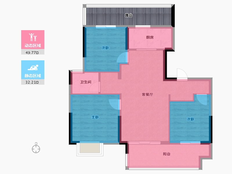 江苏省-镇江市-镇江金山铭著-82.01-户型库-动静分区