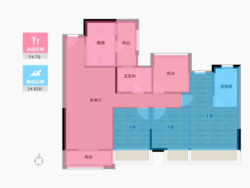 广东省-广州市-合景花䕕四季-80.56-户型库-动静分区