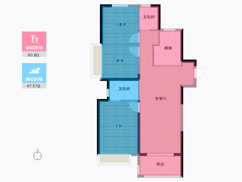 河南省-郑州市-东原阅城-98.40-户型库-动静分区