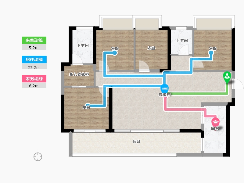 贵州省-贵阳市-融创九璟湾-106.26-户型库-动静线