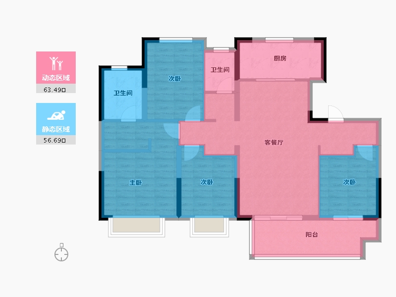 江苏省-镇江市-镇江金山铭著-108.01-户型库-动静分区