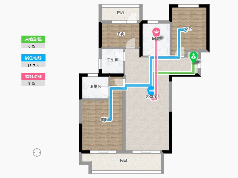 河南省-郑州市-东原·满庭芳-87.96-户型库-动静线