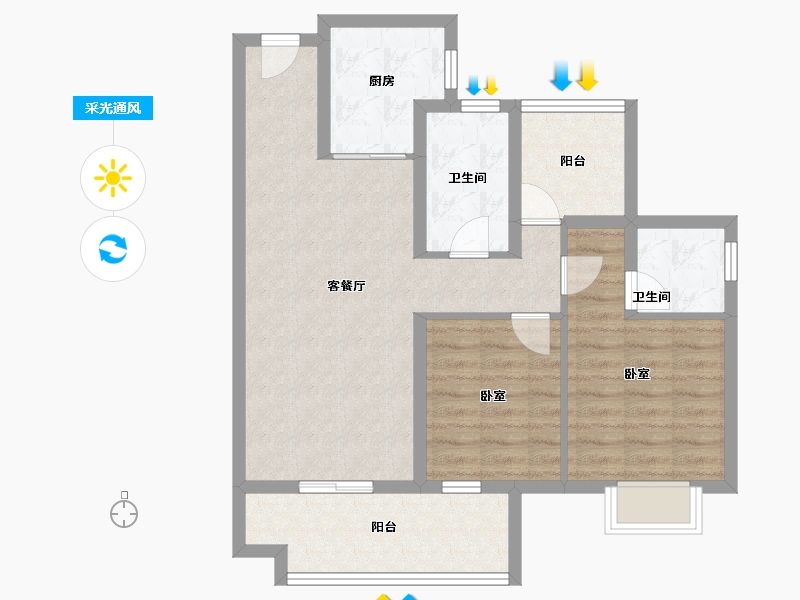 广东省-韶关市-保利大都会-77.58-户型库-采光通风