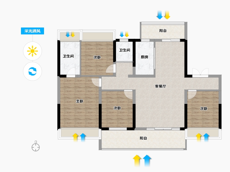 江苏省-常州市-燕湖壹號-117.95-户型库-采光通风