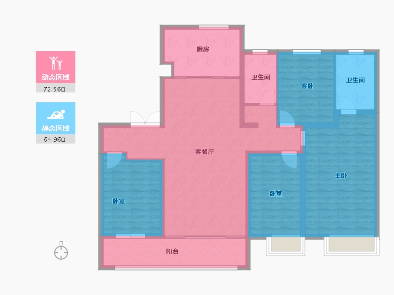 山东省-济南市-高铁熙水台-124.50-户型库-动静分区