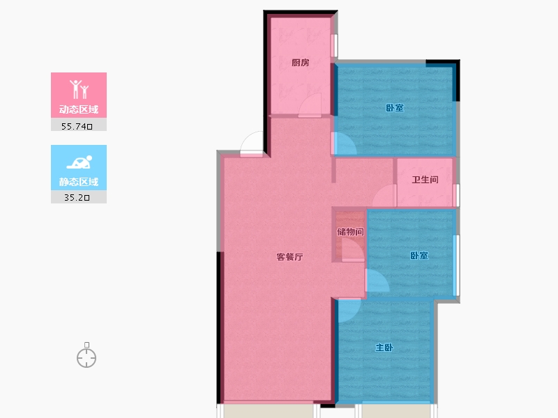 天津-天津市-悦景新世界-82.53-户型库-动静分区