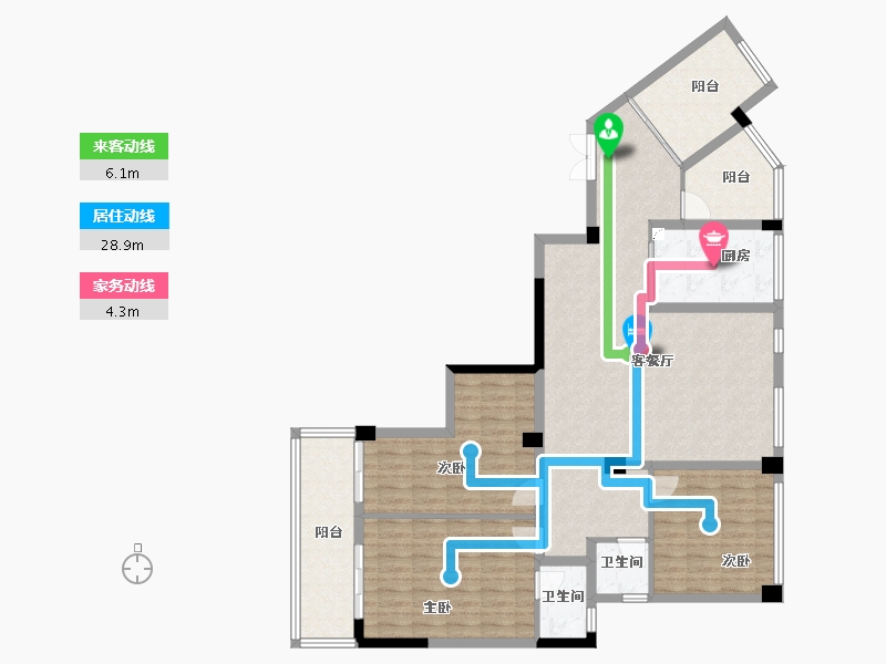 广西壮族自治区-南宁市-和美春天花园-124.87-户型库-动静线