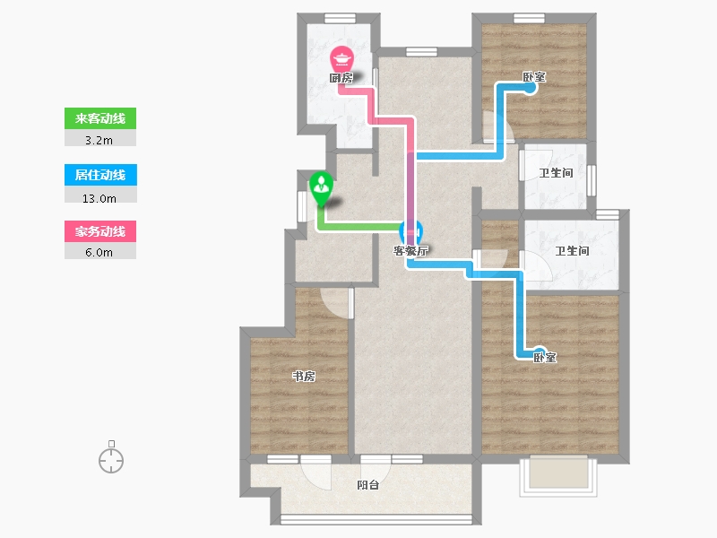 山东省-潍坊市-金大地·天泰城-86.40-户型库-动静线