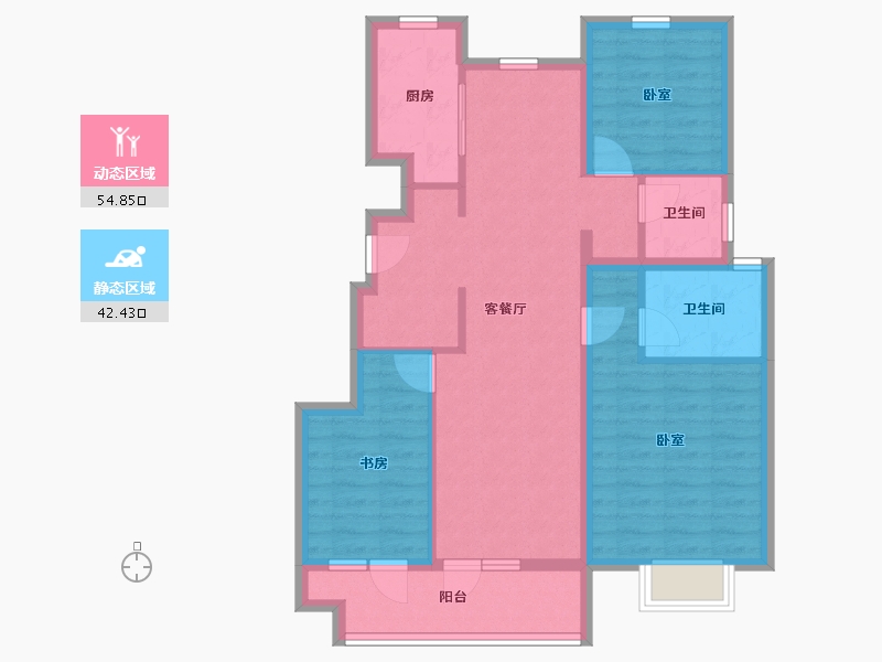 山东省-潍坊市-金大地·天泰城-86.40-户型库-动静分区