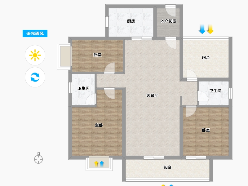 广东省-韶关市-保利大都会-113.45-户型库-采光通风