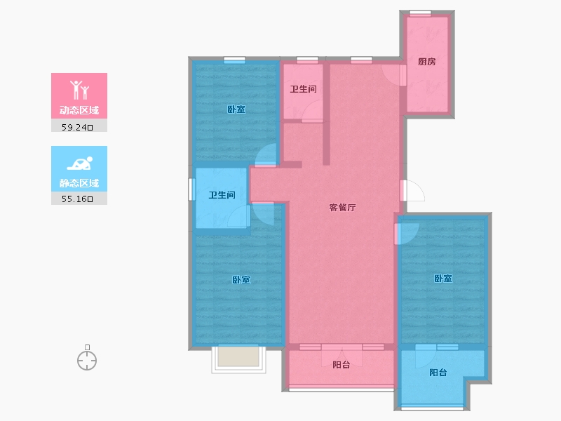 河北省-石家庄市-常山荣盛华府-101.07-户型库-动静分区