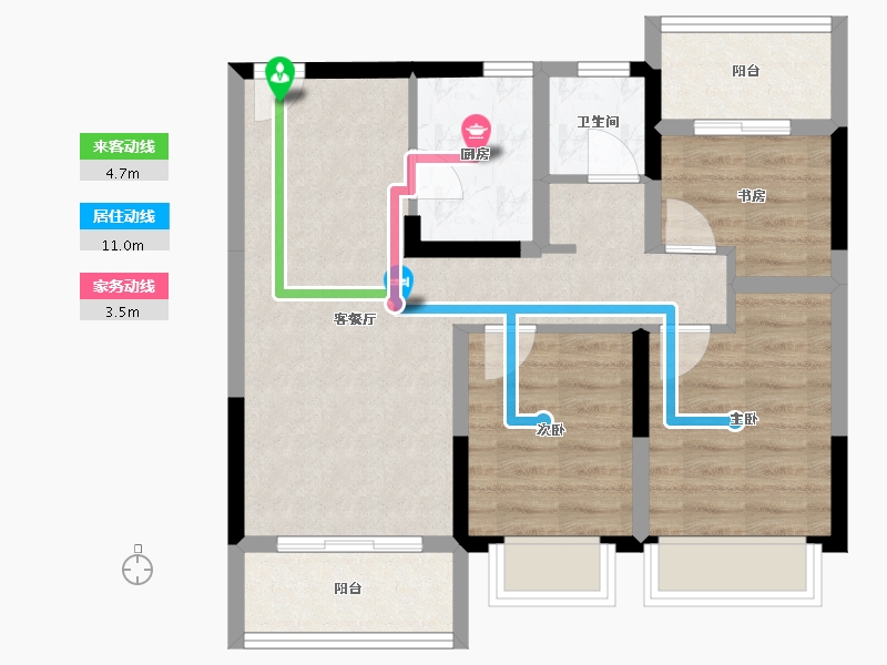 河南省-郑州市-东青·云锦熙悦-67.37-户型库-动静线