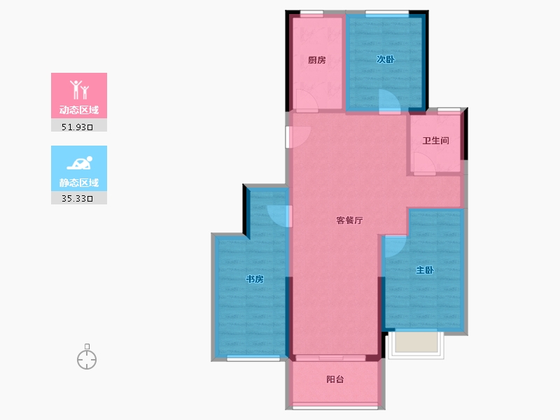 河南省-郑州市-​兴港永威和园-77.86-户型库-动静分区