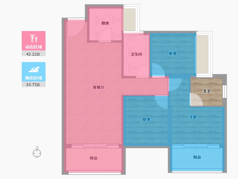 广东省-深圳市-尖岗山壹号花园-68.59-户型库-动静分区