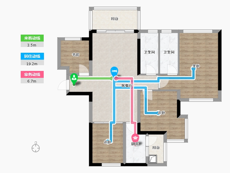 广东省-湛江市-建实帝景银湾-95.95-户型库-动静线