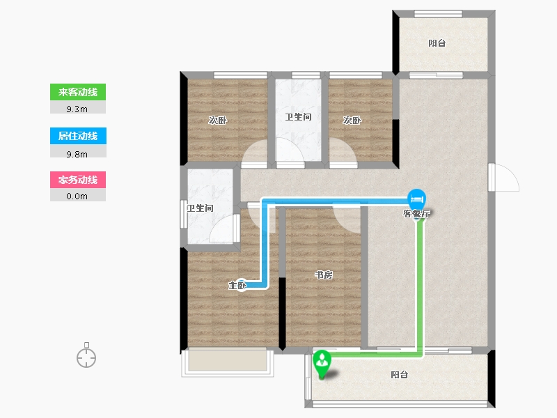 河南省-郑州市-鑫苑府-117.60-户型库-动静线