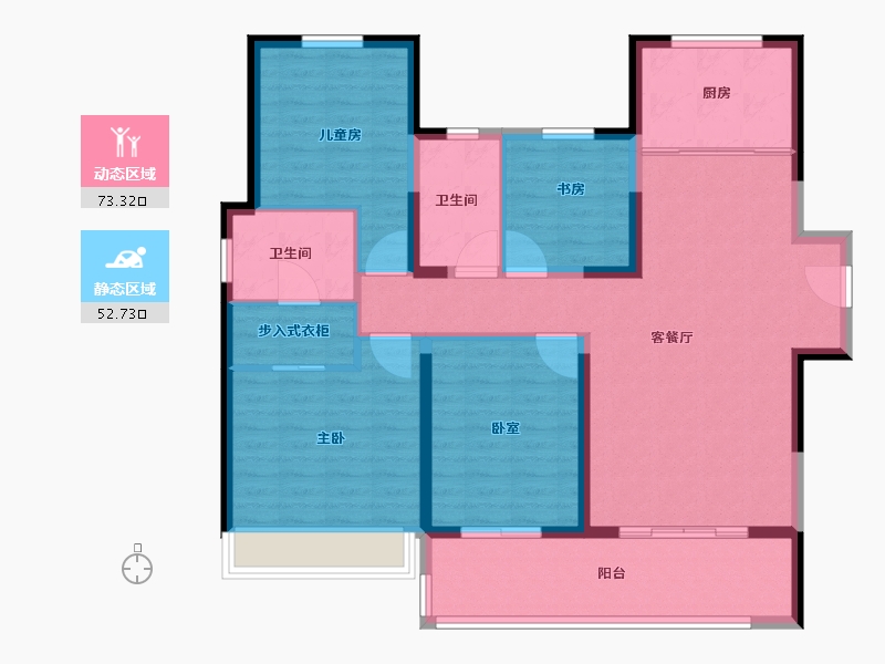 河南省-郑州市-东原阅城-113.60-户型库-动静分区