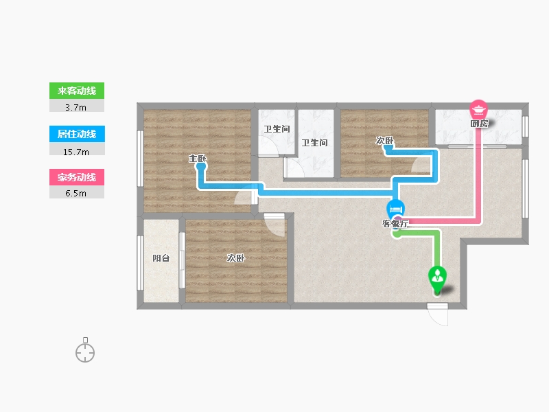 山西省-运城市-公园绿城B区-91.31-户型库-动静线