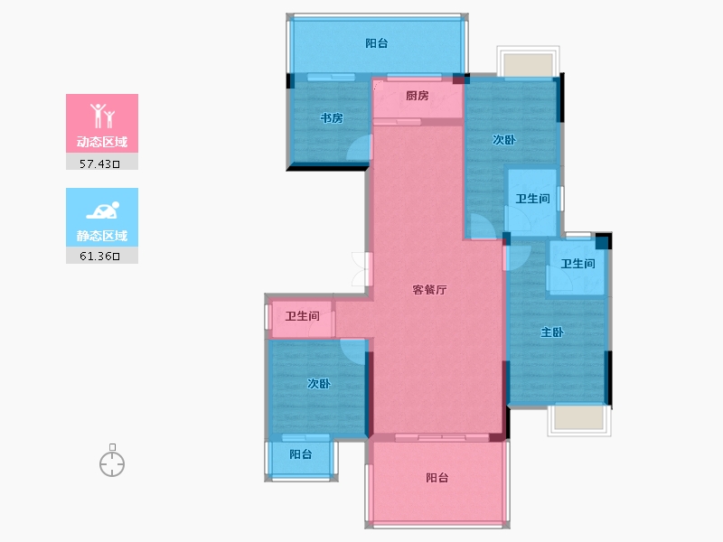 广西壮族自治区-南宁市-和美春天花园-106.40-户型库-动静分区