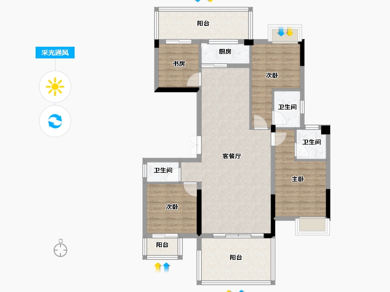 广西壮族自治区-南宁市-和美春天花园-106.40-户型库-采光通风