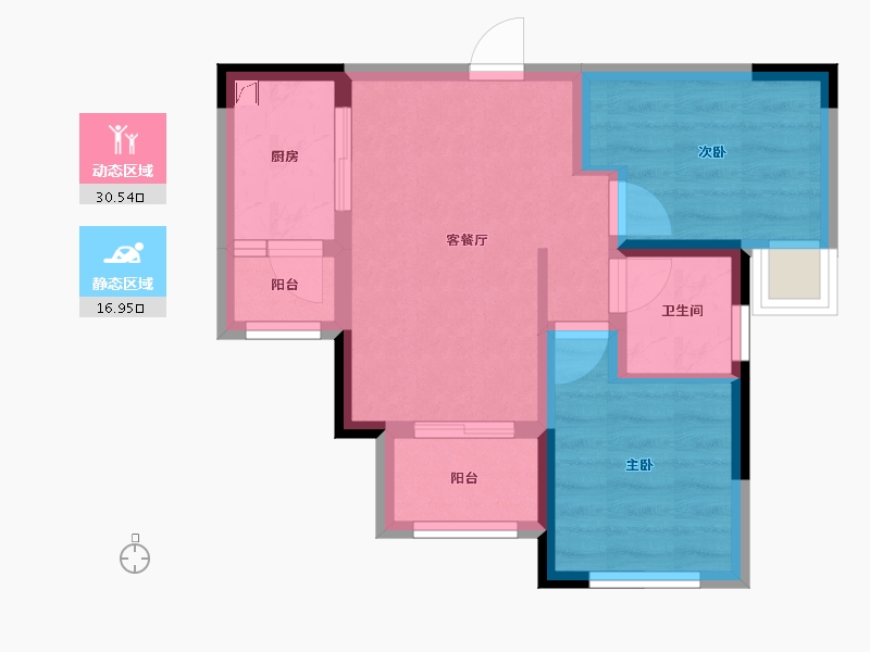 重庆-重庆市-北辰悦来壹号-40.80-户型库-动静分区