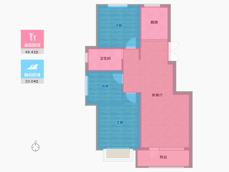 辽宁省-丹东市-江山和鳴-71.18-户型库-动静分区