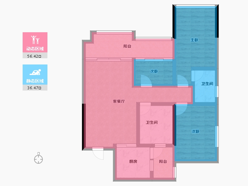 重庆-重庆市-东海香悦里-81.79-户型库-动静分区