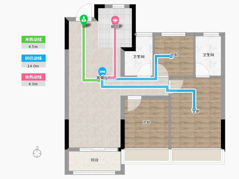 江苏省-苏州市-滨江东原印江澜-80.00-户型库-动静线