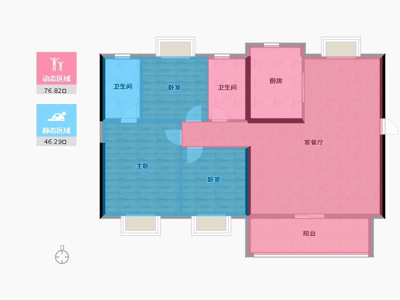 广东省-韶关市-碧桂园曲江府-112.00-户型库-动静分区