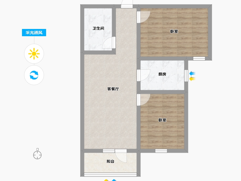 河北省-石家庄市-国宅澜悦府-67.20-户型库-采光通风