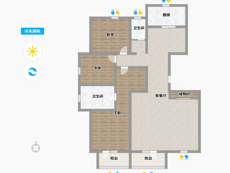 河北省-石家庄市-国宅澜悦府-150.40-户型库-采光通风