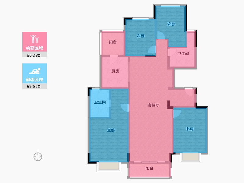 浙江省-湖州市-恒大林溪竹语-132.00-户型库-动静分区