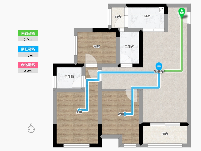 重庆-重庆市-北辰悦来壹号-62.40-户型库-动静线