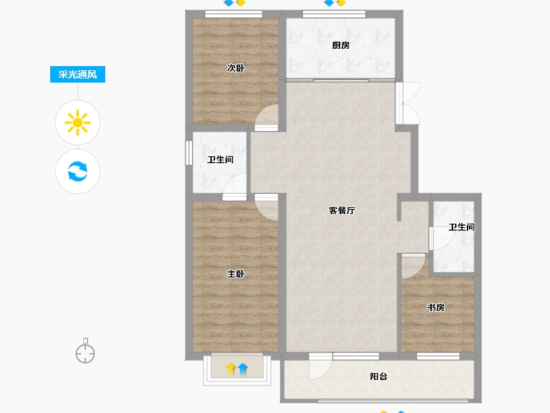 辽宁省-丹东市-江山和鳴-92.72-户型库-采光通风