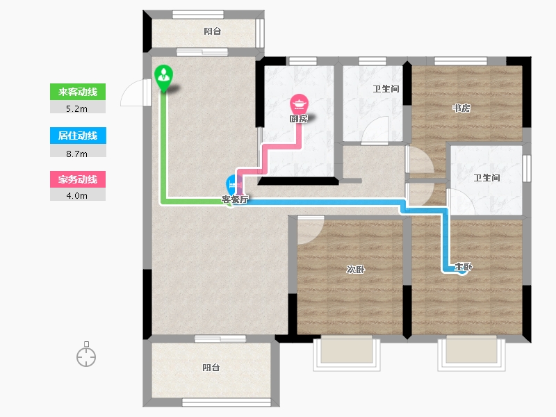 河南省-郑州市-远洋·沁园-93.60-户型库-动静线