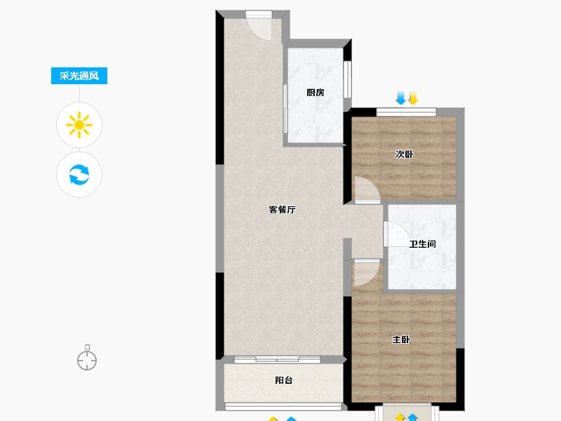 山西省-太原市-华润置地公元九里-68.00-户型库-采光通风